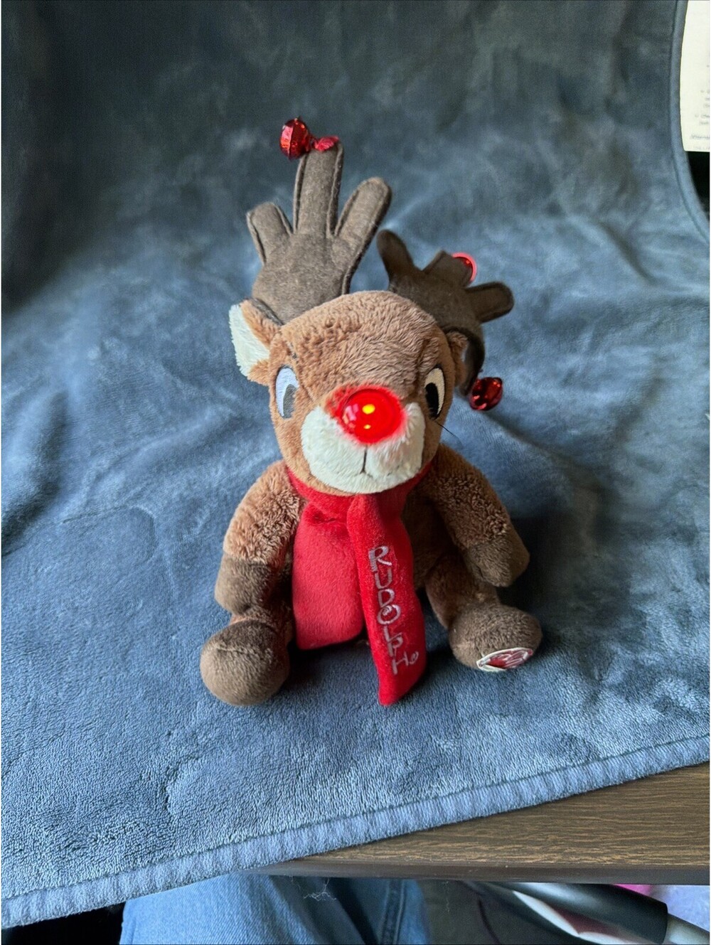 Rudolph Animated Musical Plush Light Up Nose Singing  Christmas WORKS!